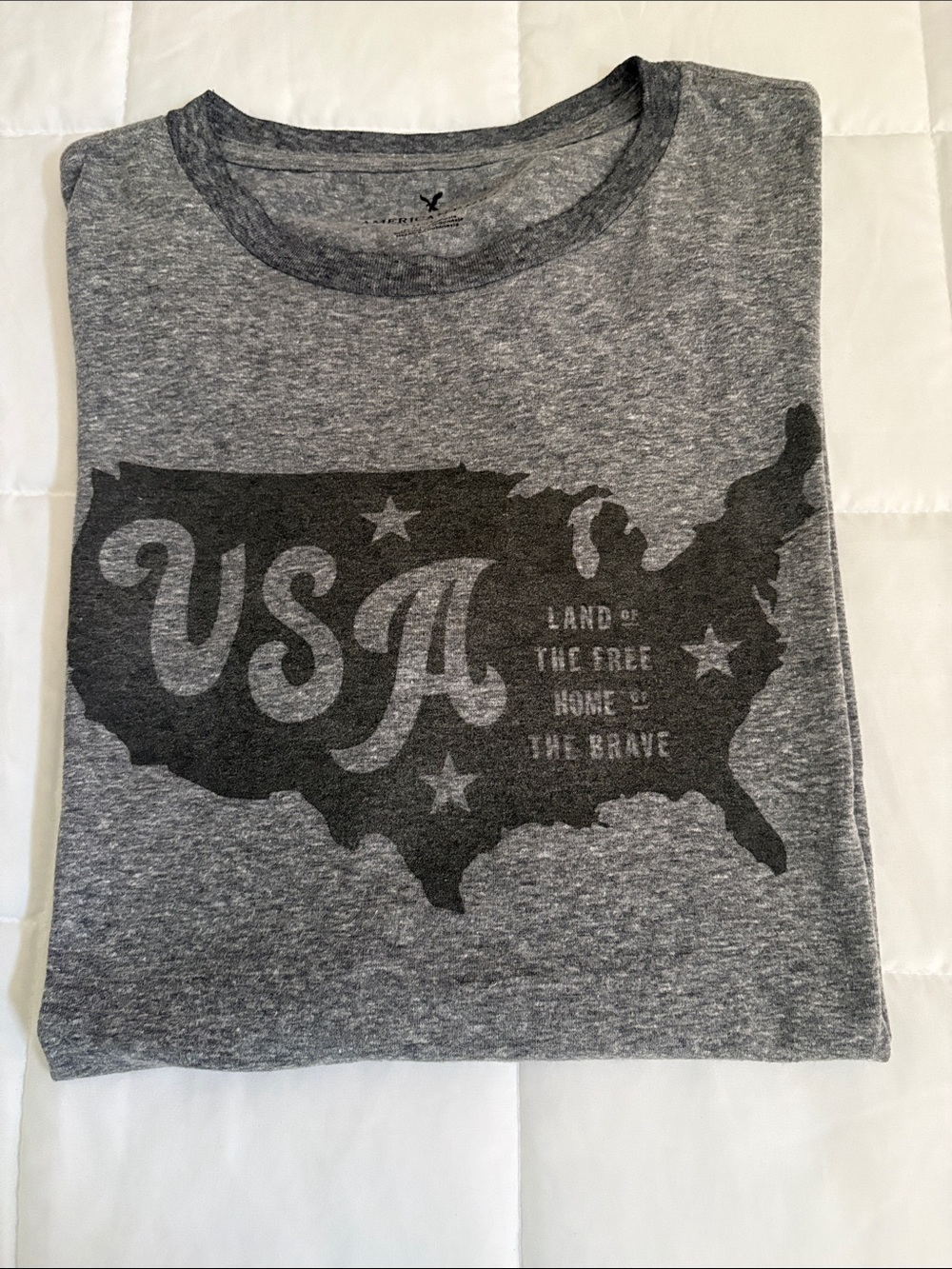 American Eagle Outfitters Heather Gray Graphic Tee